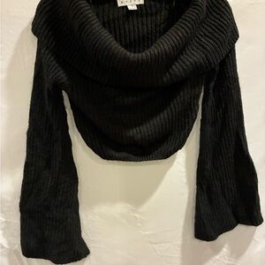 HYFVE Elegant Black Cowl Neck Sweater